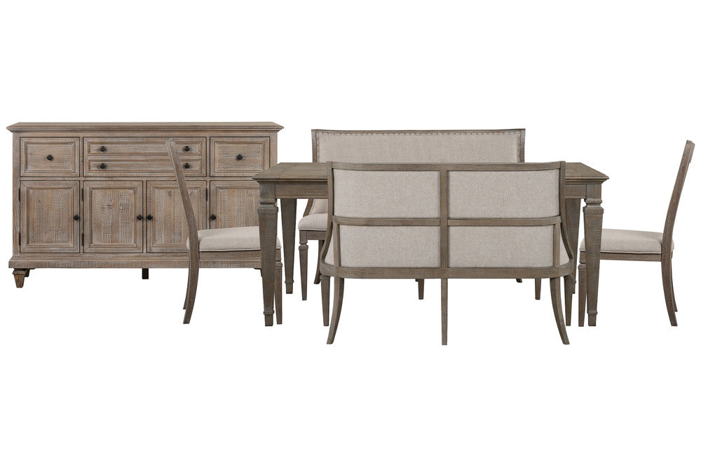 Magnussen - Lancaster Dovetail Grey Extendable Rectangular Dining Table 2 Upholstered Benches And 2 Side Chairs And Buffet - D4352-20-KIT93 view 1
