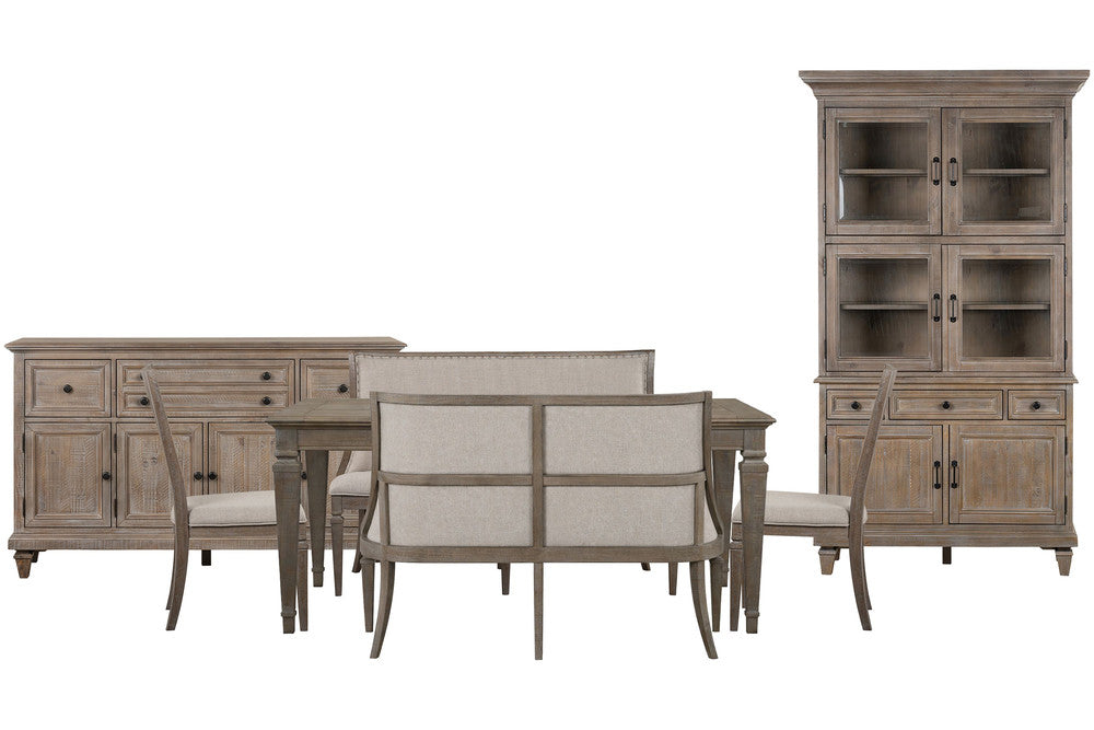 Magnussen - Lancaster Dovetail Grey Extendable Rectangular Dining Table 2 Upholstered Benches And 2 Side Chairs Buffet And Dining Cabinet - D4352-20-KIT95 view 1