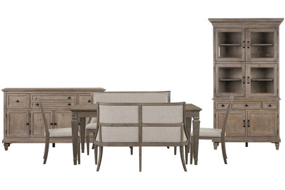 Magnussen - Lancaster Dovetail Grey Extendable Rectangular Dining Table 2 Upholstered Benches And 2 Side Chairs Buffet And Dining Cabinet - D4352-20-KIT95 view 1