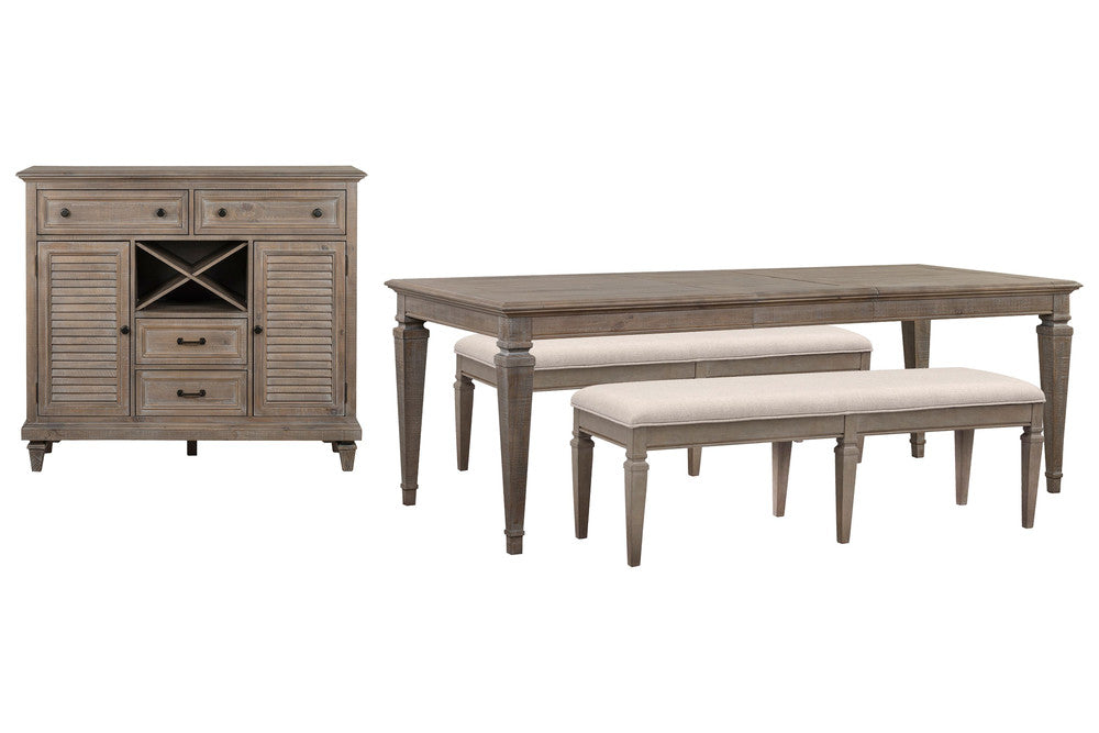 Magnussen - Lancaster Dovetail Grey Extendable Rectangular Dining Table With 2 Benches And Server - D4352-20-KIT72 view 1