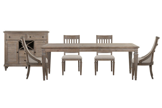 Magnussen - Lancaster Dovetail Grey Extendable Rectangular Dining Table With 2 Side Chairs 2 Arm Chairs And Server - D4352-20-KIT32 view 1