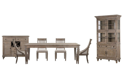 Magnussen - Lancaster Dovetail Grey Extendable Rectangular Dining Table With 2 Side Chairs 2 Arm Chairs Server And Dining Cabinet - D4352-20-KIT34 view 1