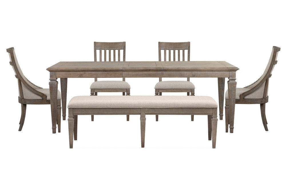 Magnussen - Lancaster Dovetail Grey Extendable Rectangular Dining Table With 2 Side Chairs 2 Host Chairs And Bench - D4352-20-KIT66 view 1