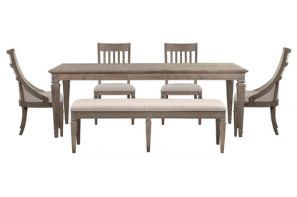 Magnussen - Lancaster Dovetail Grey Extendable Rectangular Dining Table With 2 Side Chairs 2 Host Chairs And Bench - D4352-20-KIT66 view 1