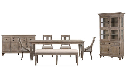 Magnussen - Lancaster Dovetail Grey Extendable Rectangular Dining Table With 2 Side Chairs 2 Host Chairs Bench Buffet And Dining Cabinet - D4352-20-KIT70 view 1