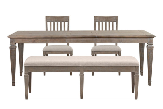 Magnussen - Lancaster Dovetail Grey Extendable Rectangular Dining Table With 2 Side Chairs And Bench - D4352-20-KIT46 view 1