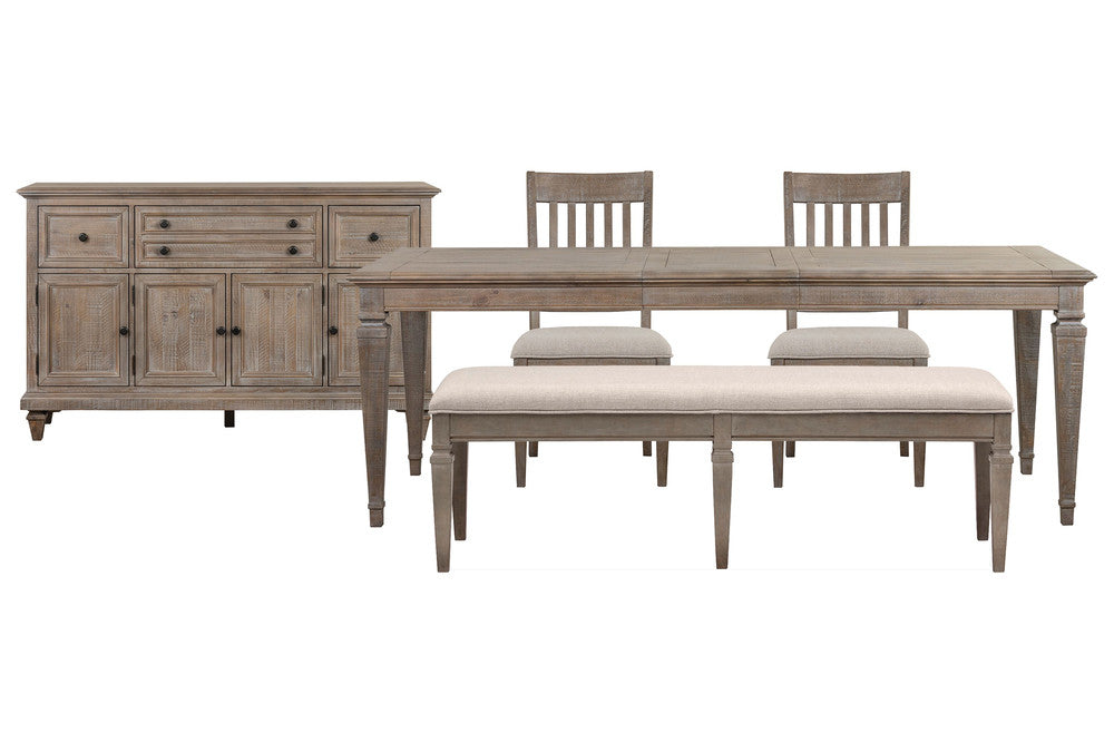 Magnussen - Lancaster Dovetail Grey Extendable Rectangular Dining Table With 2 Side Chairs Bench And Buffet - D4352-20-KIT48 view 1