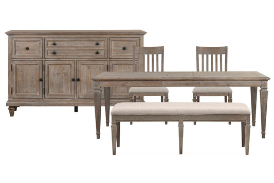 Magnussen - Lancaster Dovetail Grey Extendable Rectangular Dining Table With 2 Side Chairs Bench And Server - D4352-20-KIT47 view 1
