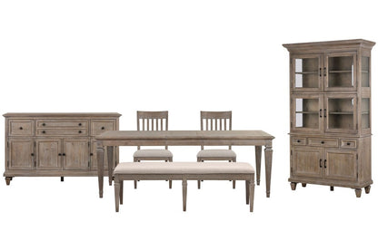 Magnussen - Lancaster Dovetail Grey Extendable Rectangular Dining Table With 2 Side Chairs Bench Buffet And Dining Cabinet - D4352-20-KIT50 view 1