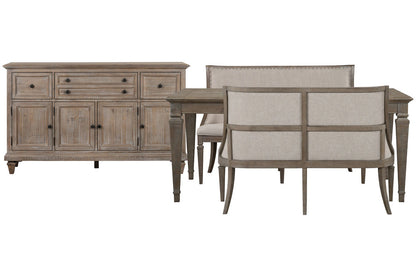 Magnussen - Lancaster Dovetail Grey Extendable Rectangular Dining Table With 2 Upholstered Benches And Buffet - D4352-20-KIT88 view 1