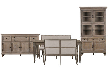 Magnussen - Lancaster Dovetail Grey Extendable Rectangular Dining Table With 2 Upholstered Benches Buffet And Dining Cabinet - D4352-20-KIT90 view 1