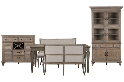 Magnussen - Lancaster Dovetail Grey Extendable Rectangular Dining Table With 2 Upholstered Benches Server And Dining Cabinet - D4352-20-KIT89 view 1