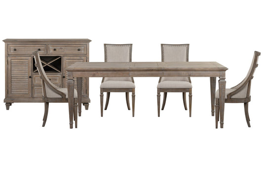 Magnussen - Lancaster Dovetail Grey Extendable Rectangular Dining Table With 4 Arm Chairs And Server - D4352-20-KIT17 view 1