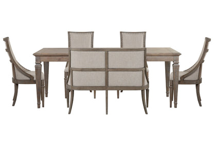 Magnussen - Lancaster Dovetail Grey Extendable Rectangular Dining Table With 4 Arm Chairs And Upholstered Bench - D4352-20-KIT61 view 1