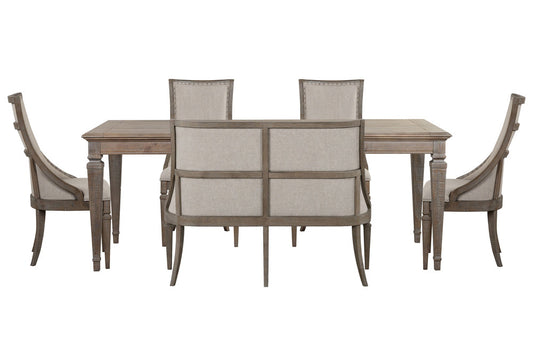 Magnussen - Lancaster Dovetail Grey Extendable Rectangular Dining Table With 4 Arm Chairs And Upholstered Bench - D4352-20-KIT61 view 1