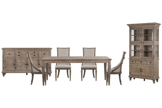 Magnussen - Lancaster Dovetail Grey Extendable Rectangular Dining Table With 4 Arm Chairs Buffet And Dining Cabinet - D4352-20-KIT20 view 1