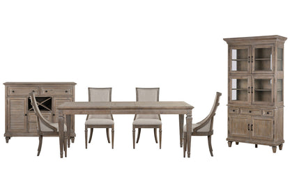 Magnussen - Lancaster Dovetail Grey Extendable Rectangular Dining Table With 4 Arm Chairs Server And Dining Cabinet - D4352-20-KIT19 view 1