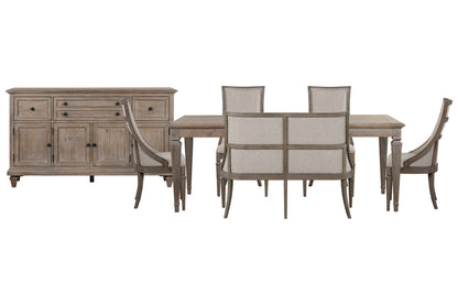 Magnussen - Lancaster Dovetail Grey Extendable Rectangular Dining Table With 4 Arm Chairs Upholstered Bench And Buffet - D4352-20-KIT63 view 1