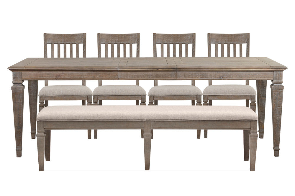Magnussen - Lancaster Dovetail Grey Extendable Rectangular Dining Table With 4 Side Chairs And Bench - D4352-20-KIT51 view 1