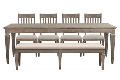 Magnussen - Lancaster Dovetail Grey Extendable Rectangular Dining Table With 4 Side Chairs And Bench - D4352-20-KIT51 view 1