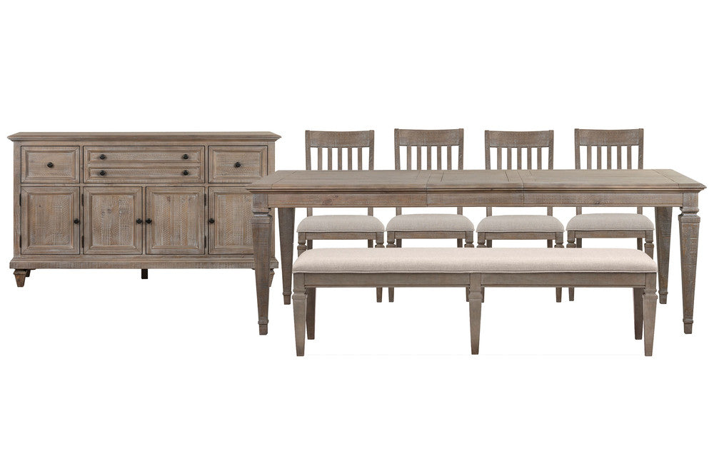 Magnussen - Lancaster Dovetail Grey Extendable Rectangular Dining Table With 4 Side Chairs Bench And Buffet - D4352-20-KIT53 view 1