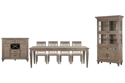 Magnussen - Lancaster Dovetail Grey Extendable Rectangular Dining Table With 4 Side Chairs Server And Dining Cabinet - D4352-20-KIT4 view 1