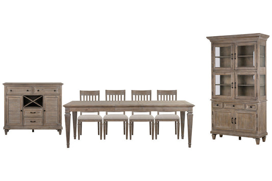 Magnussen - Lancaster Dovetail Grey Extendable Rectangular Dining Table With 4 Side Chairs Server And Dining Cabinet - D4352-20-KIT4 view 1