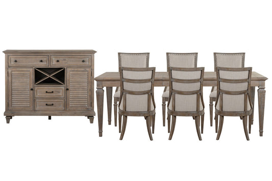 Magnussen - Lancaster Dovetail Grey Extendable Rectangular Dining Table With 6 Arm Chairs And Server - D4352-20-KIT22 view 1