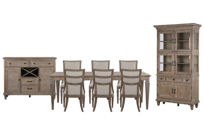 Magnussen - Lancaster Dovetail Grey Extendable Rectangular Dining Table With 6 Arm Chairs Server And Dining Cabinet - D4352-20-KIT24 view 1
