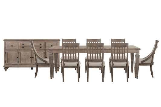Magnussen - Lancaster Dovetail Grey Extendable Rectangular Dining Table With 6 Side Chairs 2 Arm Chairs And Buffet - D4352-20-KIT43 view 1