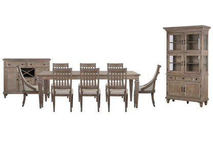 Magnussen - Lancaster Dovetail Grey Extendable Rectangular Dining Table With 6 Side Chairs 2 Arm Chairs Server And Dining Cabinet - D4352-20-KIT44 view 1