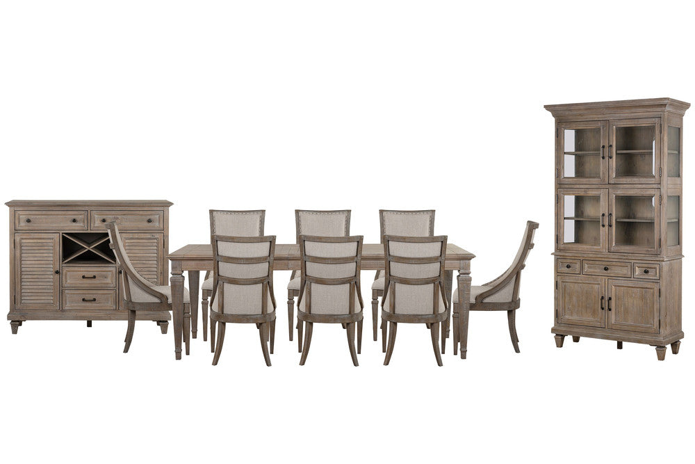 Magnussen - Lancaster Dovetail Grey Extendable Rectangular Dining Table With 8 Arm Chairs Server And Dining Cabinet - D4352-20-KIT29 view 1