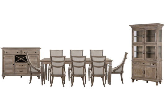 Magnussen - Lancaster Dovetail Grey Extendable Rectangular Dining Table With 8 Arm Chairs Server And Dining Cabinet - D4352-20-KIT29 view 1