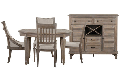 Magnussen - Lancaster Dovetail Grey Extendable Round Dining Table With 2 Side Chairs 2 Arm Chairs And Server - D4352-25-KIT12 view 1