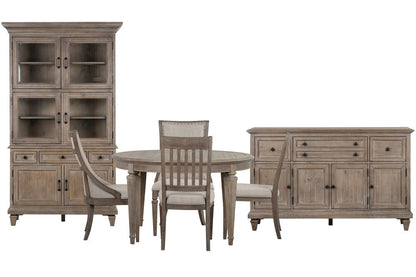 Magnussen - Lancaster Dovetail Grey Extendable Round Dining Table With 2 Side Chairs 2 Arm Chairs Buffet And Dining Cabinet - D4352-25-KIT15 view 1