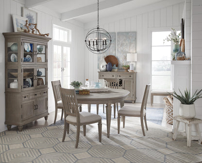 Magnussen - Lancaster Dovetail Grey Extendable Round Dining Table With 4 Arm Chairs And Server - D4352-25-KIT7 view 12