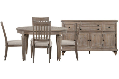 Magnussen - Lancaster Dovetail Grey Extendable Round Dining Table With 4 Side Chairs And Buffet - D4352-25-KIT3 view 1