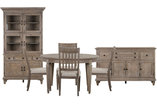 Magnussen - Lancaster Dovetail Grey Extendable Round Dining Table With 4 Side Chairs Buffet And Dining Cabinet - D4352-25-KIT5 view 1