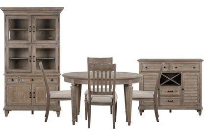 Magnussen - Lancaster Dovetail Grey Extendable Round Dining Table With 4 Side Chairs Server And Dining Cabinet - D4352-25-KIT4 view 1