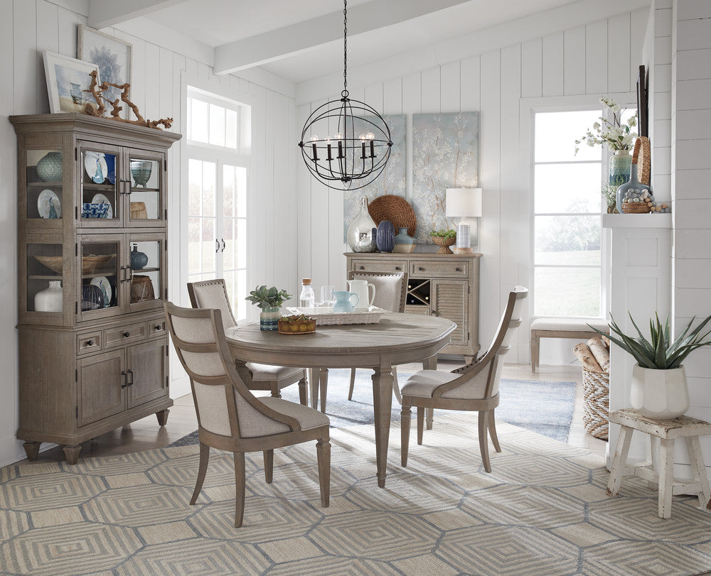 Magnussen - Lancaster Dovetail Grey Extendable Round Dining Table With 4 Side Chairs Server And Dining Cabinet - D4352-25-KIT4 view 11