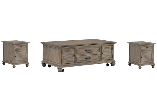 Magnussen - Lancaster Dovetail Grey Lift Top Storage Cocktail Table With 2 Chairside End Table - T4352-50KIT2 view 1