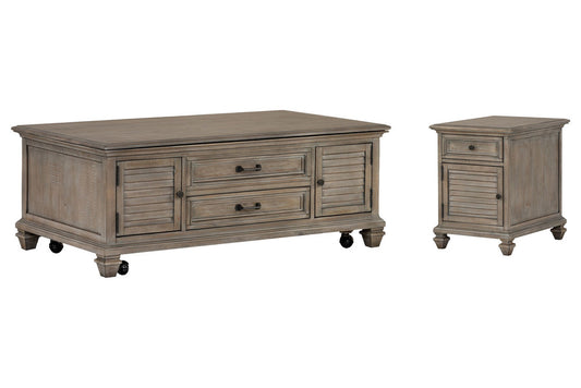 Magnussen - Lancaster Dovetail Grey Lift Top Storage Cocktail Table With Chairside End Table - T4352-50KIT1 view 1