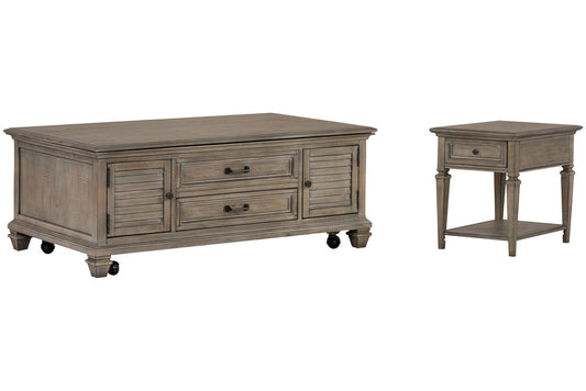 Magnussen - Lancaster Dovetail Grey Lift Top Storage Cocktail Table With End Table - T4352-50KIT4 view 1