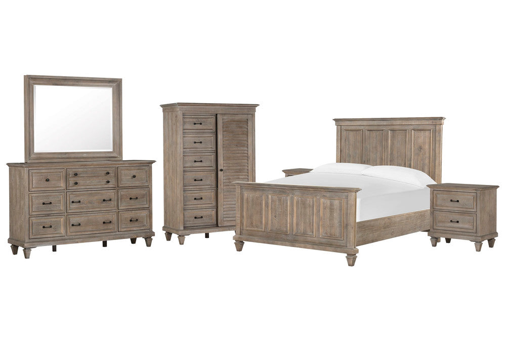 Magnussen - Lancaster Dovetail Grey Queen Panel Bed 2 Nighstands Drawer Dresser With Landscape Mirror And Gentleman'S Chest - B4352-54-KIT6 view 1