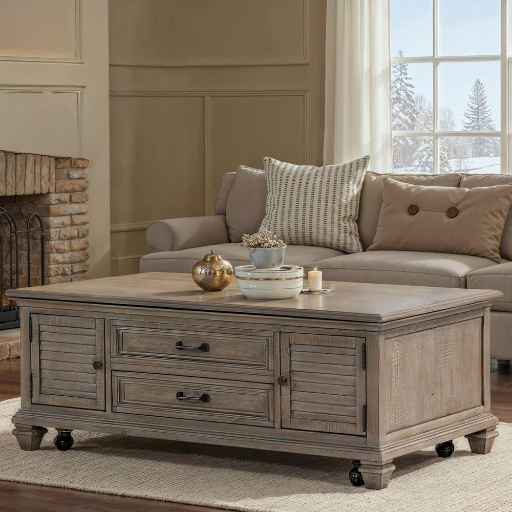 Lift Top Storage Cocktail Table with Casters view 5