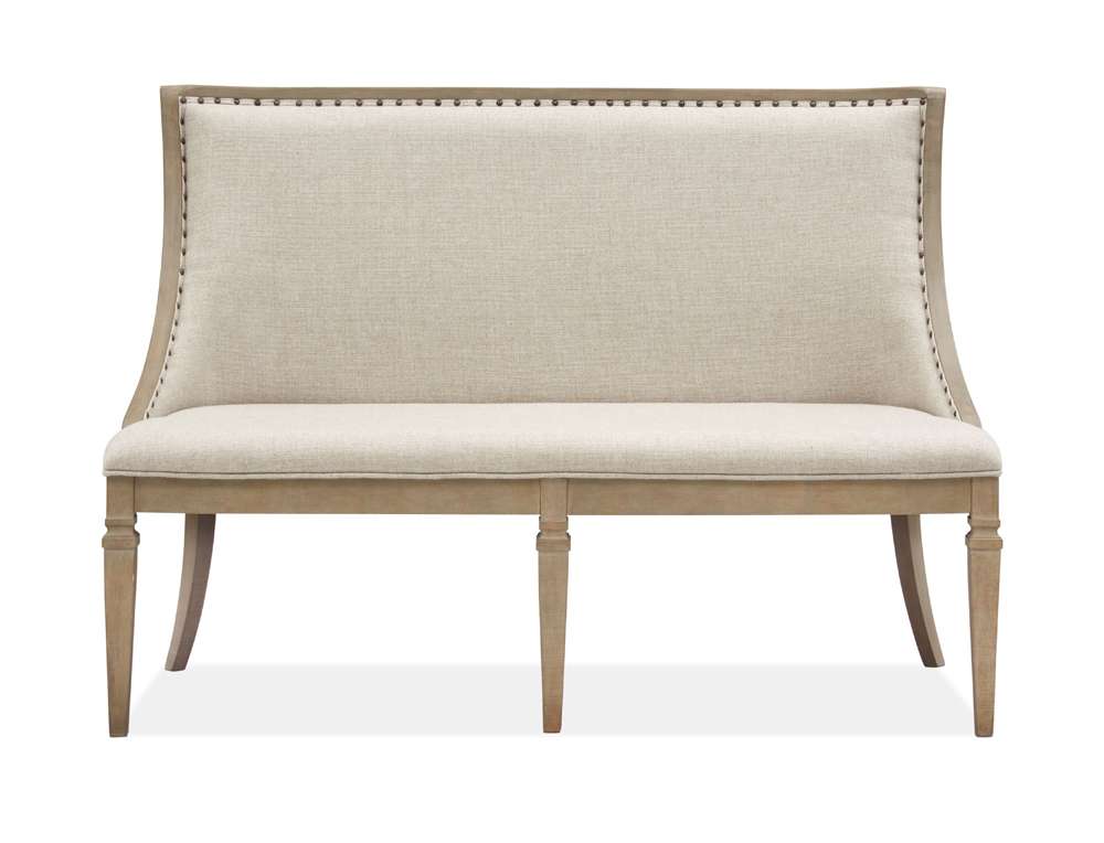 Magnussen- Lancaster- Wood Bench w/Upholstered Seat & Back KD -D4352-78 veiw 1