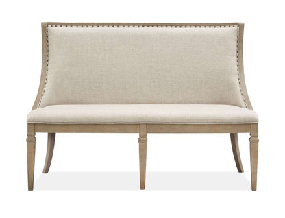 Magnussen- Lancaster- Wood Bench w/Upholstered Seat & Back KD -D4352-78 veiw 1