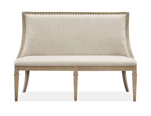 Magnussen- Lancaster- Wood Bench w/Upholstered Seat & Back KD -D4352-78 veiw 1