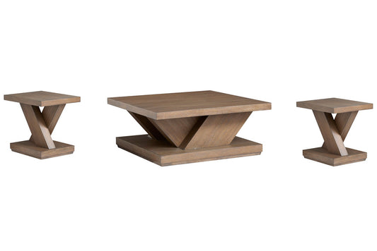 Magnussen - Lansbury Antique Wheat Square Cocktail Table With 2 End Table - T5940-41KIT5 view 1