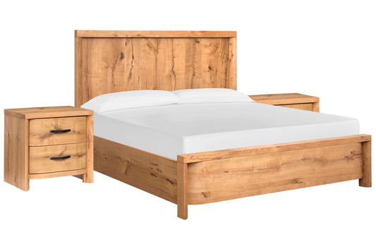 Magnussen - Laramie Honey Wheat California King Panel Bed With 2 Nightstands - B6433-74-KIT2 view 1